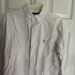 Ralph Lauren Men's White Collared Long Sleeve Shirt Size 15/32-33